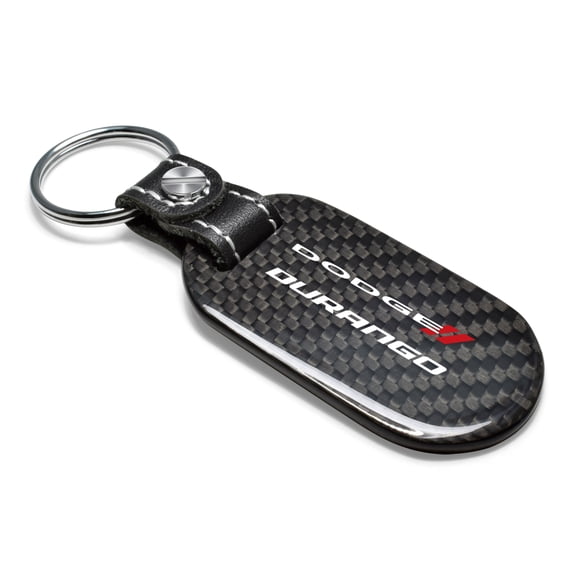 Dodge Durango 100% Real Carbon Fiber 3 mm Thick Tag Style Key Chain Keychain