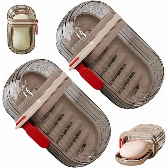 Travel Soap Case,2Pack Leakproof Soap Container with Lid for Travel, Bathroom, Shower