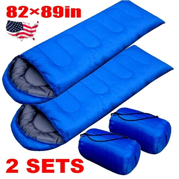 2× 4 Season Outdoor Camping Envelope Sleeping Bag Waterproof Warm Adult Hiking