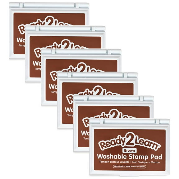 Center Enterprises Ready2Learn Washable Stamp Pad Brown Ink Pack of 6 (CE-10042-6)