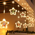 thumbnail image 1 of Luz de cortina de estrella de cinco puntas, decoración de Navidad, luz de color led, copo de nieve intermitente, barra de hielo, cadena de luz de estrella JAMW Sencillez, 1 of 5