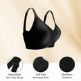 thumbnail image 5 of Smoothing Seamless Full Coverage Bra for Women Wireless Bras with Soft Support Regular and Plus Size Womens No Underwire Deep V Bra Push Up Everyday Bras Black 2XL, 5 of 5
