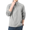thumbnail image 2 of GrmtClth Mens Lightweight Breathable Stand Collar Windbreaker Zip Front Casual Sun Protection Coat Quick Dry Thin Fabric For Spring Summer Daily Occasions Light Gray M, 2 of 9