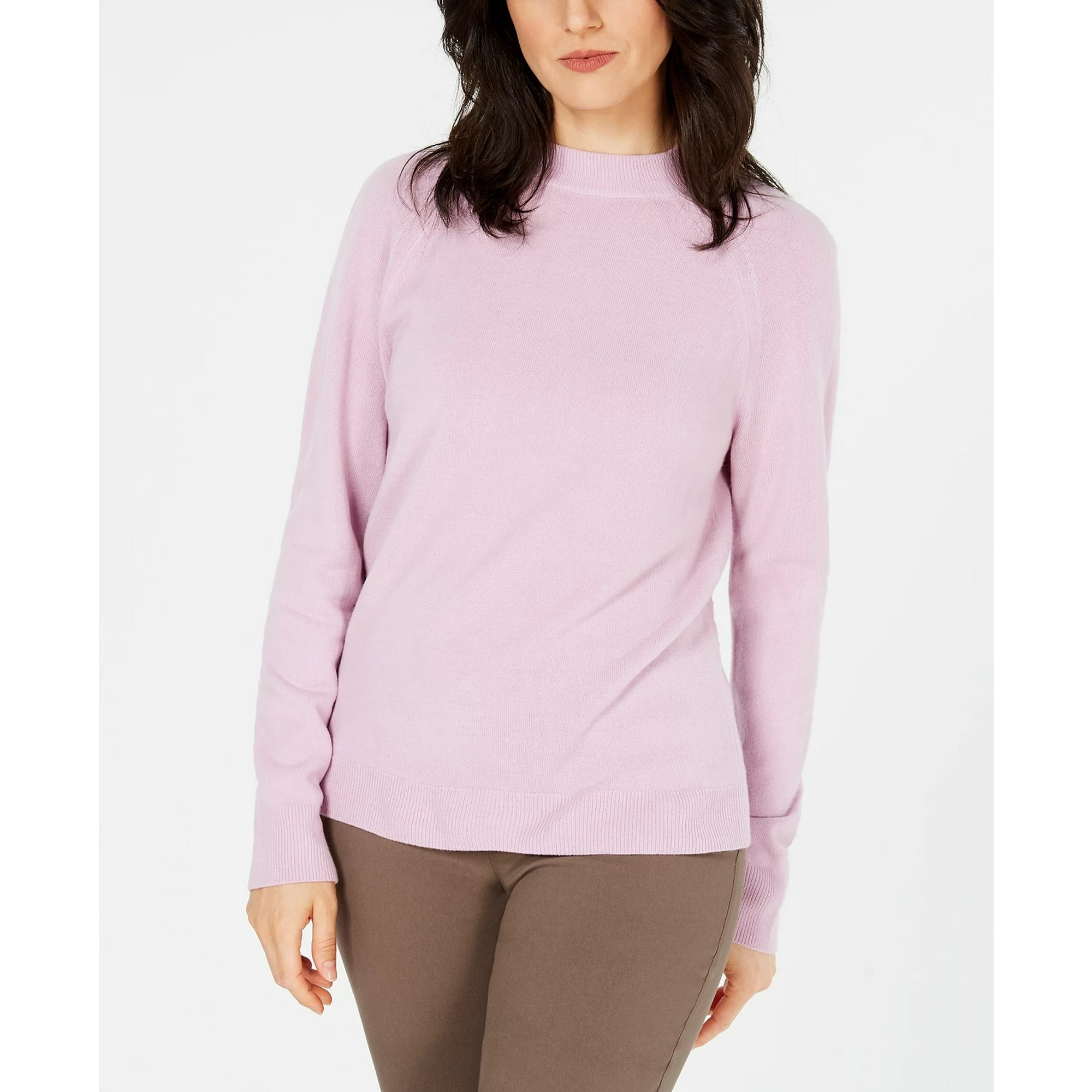 Karen Scott Women's Zip Back Mock Neck Sweater Pink Size XX-Large -  Walmart.com