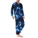 thumbnail image 2 of Balery Blue Lightning Pijama para Hombre de Dos Piezas con Manga Larga, Conjunto de Dormir y Descanso Suave con Bolsillos-Large, 2 of 7