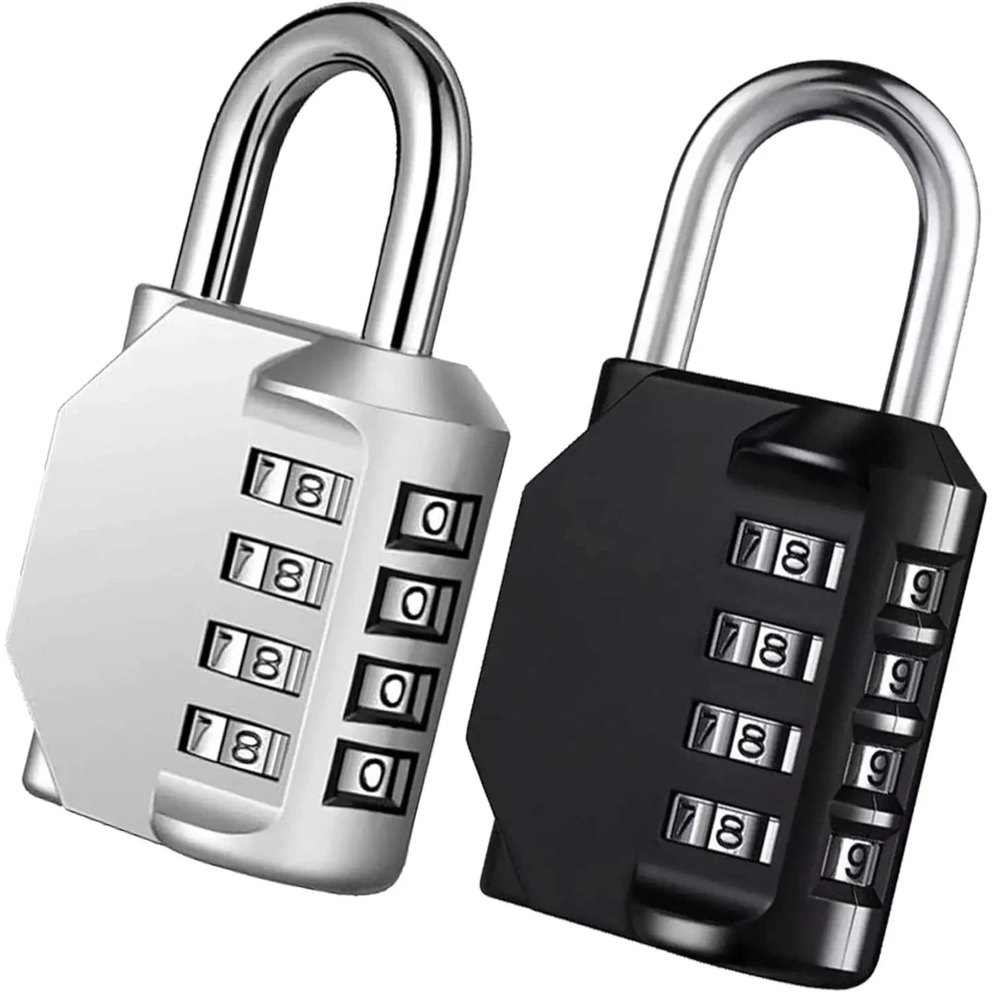 Combo Lock for Lockers 4 Digit Combination Padlock 2 Pack Pad Locks with Code