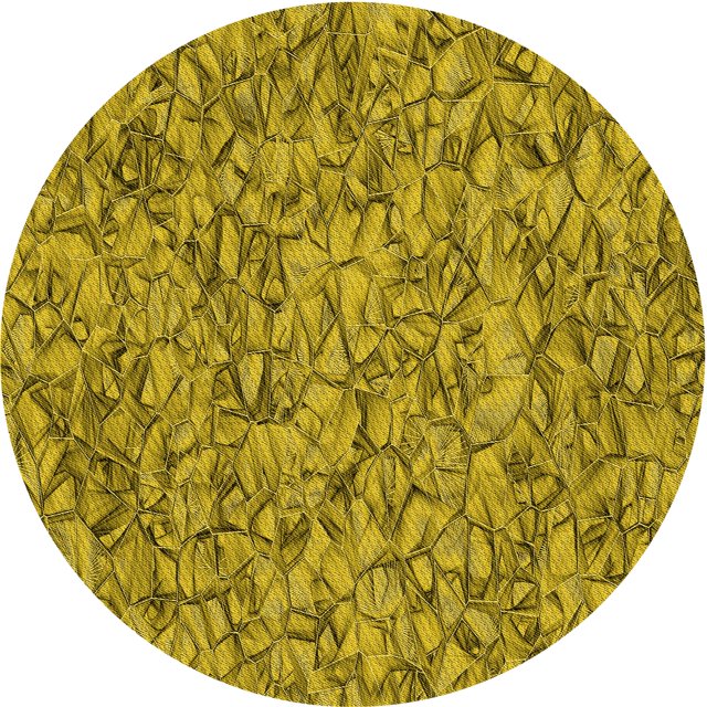 Ahgly Company Machine Washable Indoor Round Transitional Dark Yellow Green Area Rugs, 8' Round