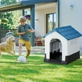 thumbnail image 6 of ZephyPaws 33"Waterproof Plastic Elevated Dog House for Large Dog,Outdoor Insulated Puppy Shelter Blue, 6 of 9