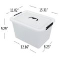 20 Liter Plastic Clear Storage Bins with Handles, Lidded Storage Boxes