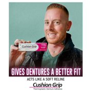 Cushion Grip Thermoplastic Denture Adhesive, 1 oz - Improves Denture Fit, Comfort & Stability | Non-Glue Adhesive, Acts Like a Soft Reline (Pack of 5)