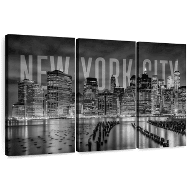 Image showcasing Elephant Stock New York City Skyline Monochrome Wall Art - Horizontal ...