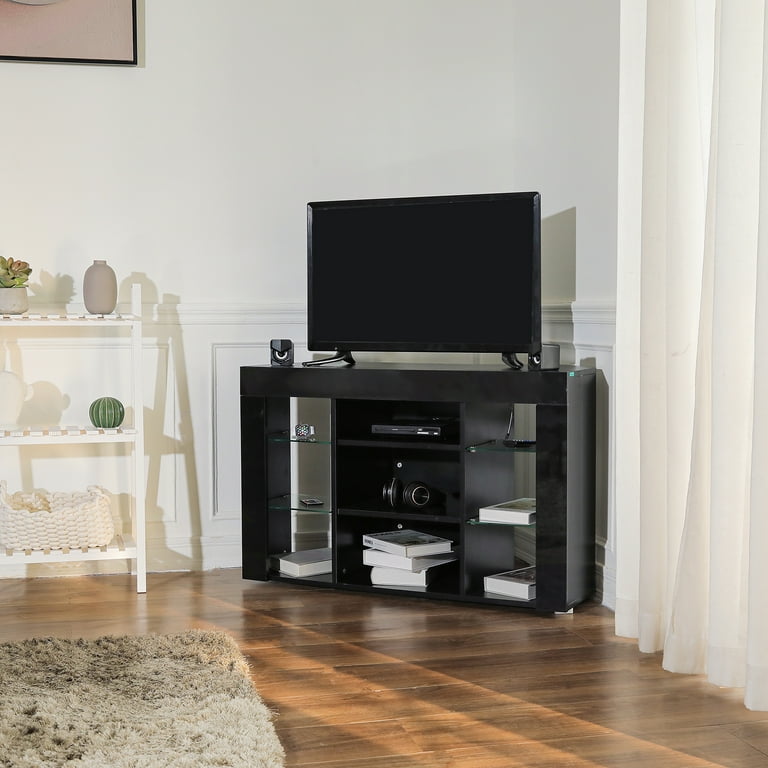 Black glass tv stand corner deals