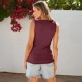 thumbnail image 6 of SUNBS Tank Tops for Women Summer Casual Camisole Tops Ribbed Sleeveless Henley Shirts Basic Clothing, 6 of 9
