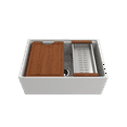thumbnail image 3 of BOCCHI 1628-001-0120 Contempo Apron Front Fireclay 27" Single Kitchen Sink White, 3 of 7