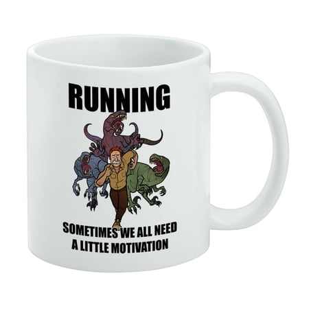 Running Velociraptors Dinosaurs Inspiration Sometimes Need a Little Motivation White Mug