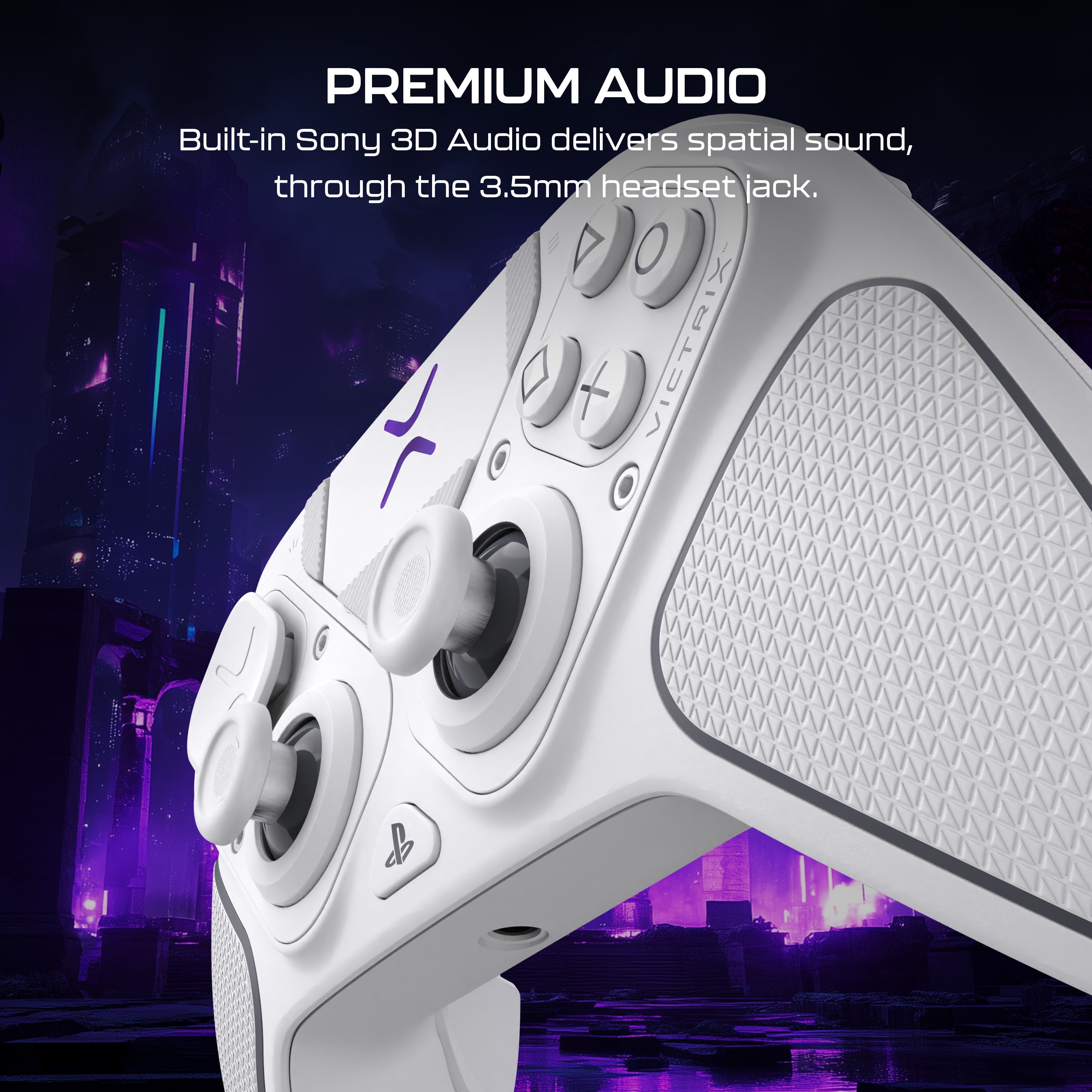 Turtle Beach Victrix Pro BFG Reloaded Wireless Modular Gaming Controller for PlayStation 5, PlayStation 4, PC; Fightpad Module, Hall-Effect Thumbsticks/Triggers, Remappable Buttons - White