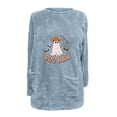 thumbnail image 4 of FcBaudy Hauts pour Femmes, Blouses & Chemises à Manches Longues Col Rond, Chemises pour Femmes Noël Col Rond Imprimé Poche Manches Longues Manteau Épais Chaud Blouse pour Femmes, 4 of 4
