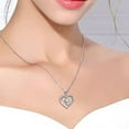 thumbnail image 4 of Emma Manor EM 14k White Gold-plated Mom Heart Women Jewelry Pendant Necklace, 4 of 6