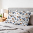 thumbnail image 6 of Pillow Covers 18x18 Set of 2, Fall Blue Pumpkins Square Throw Pillow Covers for Couch/Sofa/Living Room, Thanksgiving Leaves Daisy Country Decorative Soft Pillowcases for Couch Throw Pillows, 6 of 9