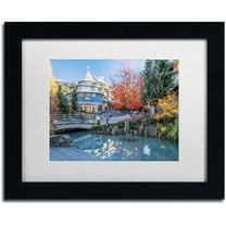 Trademark Fine Art "Whistler Plaza Autumn" Canvas Art by Pierre Leclerc, White Matte/Black Frame