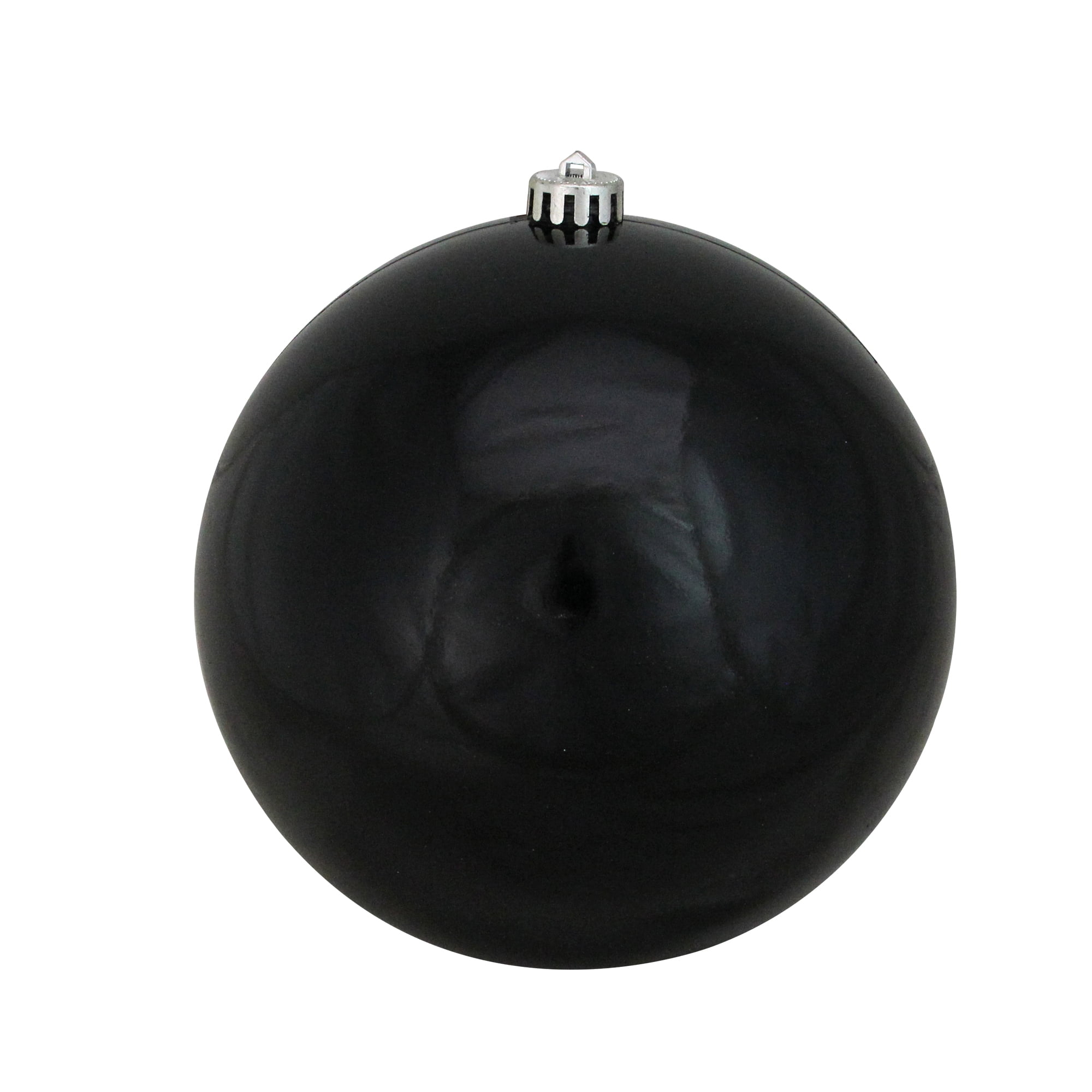 Shiny Jet Black Shatterproof Christmas Ball Ornament 8" (200mm