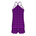 thumbnail image 5 of Goodtrade8 Plaid Pajama Sets for Women 2 Piece Casual V-Neck Sleeveless Silk Satin Petite Pajama Tops, 5 of 8