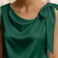 thumbnail image 7 of Xdegoge Tank Top for Women Scoop Neck Sleeveless Dressy Satin Silk Like Cowl Neck Side Bow Tie Shoulder Elegant Party Business Work Office Fashion Summer Tops, 7 of 7