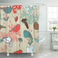thumbnail image 1 of ABPHQTO Blue Bird Winter Pattern Bullfinches and Rowan Red Christmas Year Cortina de ducha 160x180 cm, 1 of 1