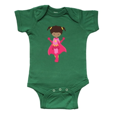 

Inktastic Superhero Girl African American Girl Pink Cape Gift Baby Girl Bodysuit