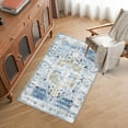 thumbnail image 2 of CAROMIO Area Rugs Vintage Light Blue Print Rug Indoor Floor Cover Distressed Carpet Thin Rug Foldable Chenille Rug, 2' x 3' Blue, 2 of 5