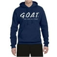 thumbnail image 2 of Wild Bobby, Goat God Over All Things Inspirational/Christian Unisex Graphic Hoodie Sweatshirt, Navy, Small, 2 of 6