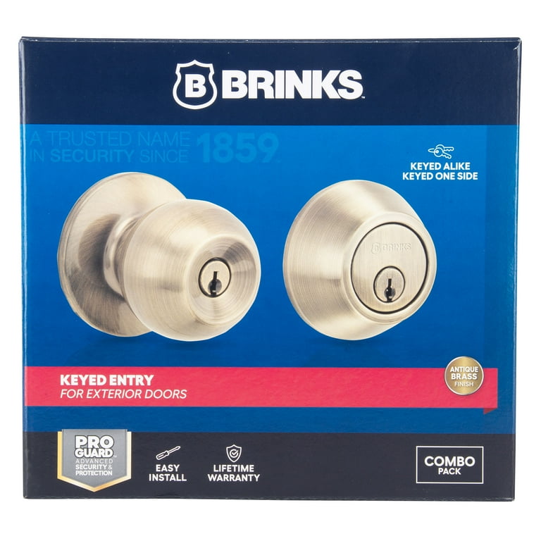 Satin Nickel Entry Single Cylinder Deadbolt and Vining Keyed Lever Combo Pack Satin Nickel Entry Single Cylinder Deadbolt and Vining Keyed Lever Combo Pack