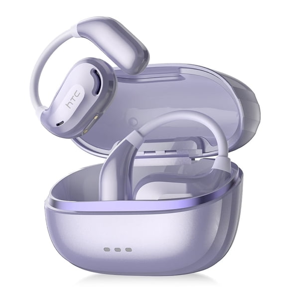 Bluetooth 6.0 Wireless Open-Ear Headphones, AI Translator, Noise-Cancelling Earbuds, 130 Languages, 24H Playtime, Purple