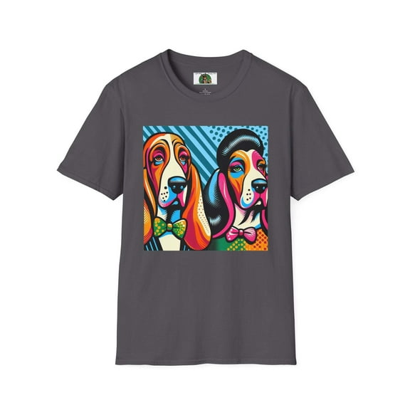 Mr an Mrs Basset Hounds POPArt3 Unisex Softstyle T-Shirt