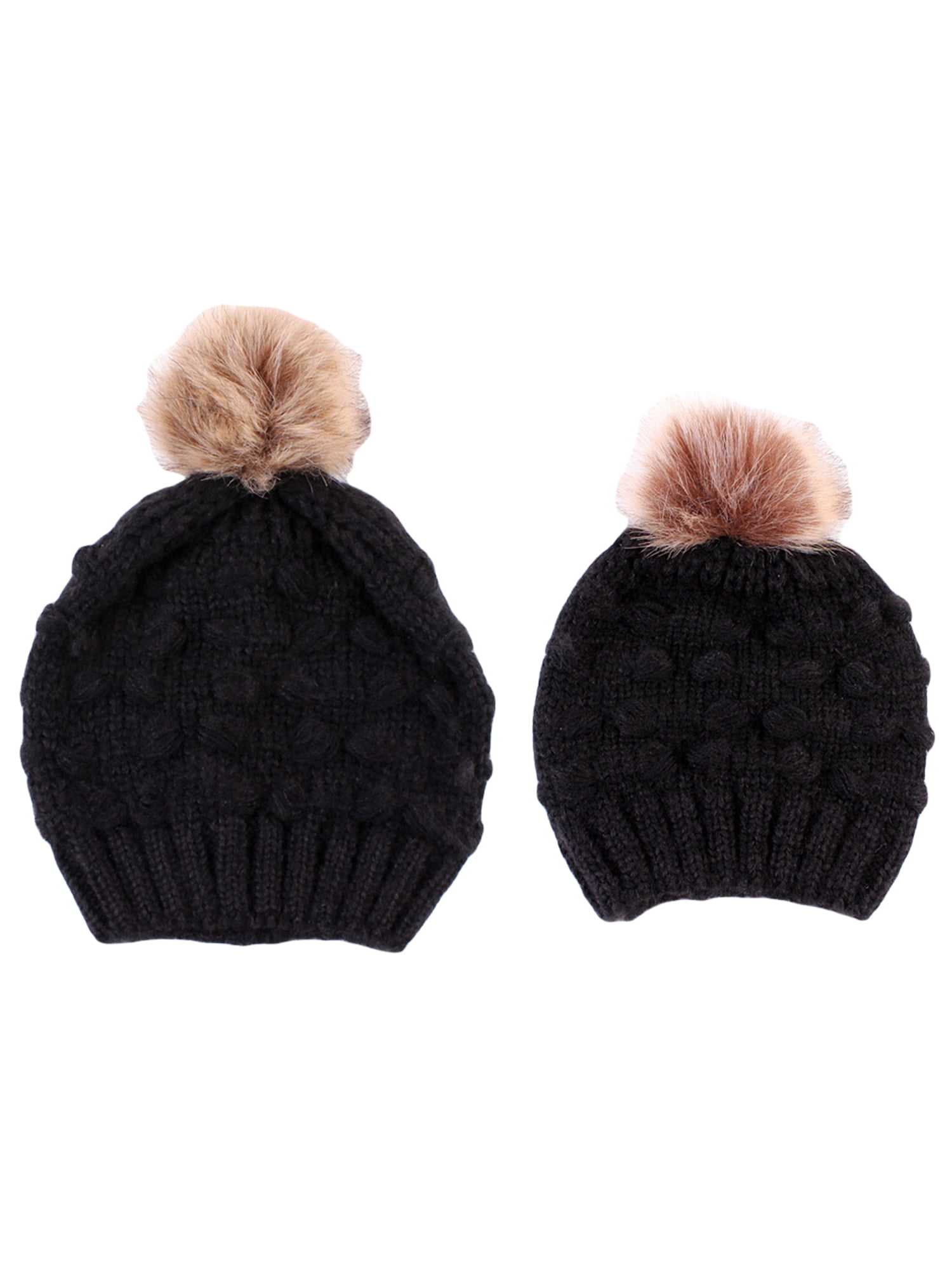 Toddler Beanie Pompom Hat Knitted Infant Baby Boys Girls Winter Hairball Cap for 6-36 Months