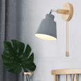 thumbnail image 4 of Lámpara de pared de noche simple moderna con interruptor de cremallera de madera para comedor, sala de estar, lámparas de pared de fondo decorativas, 4 of 4