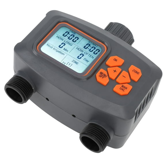 Water Timer, Rain Sensor Timer 2 Outlet Sprinkler Timer Waterproof for Lawn