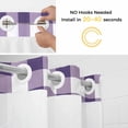 thumbnail image 5 of Purple Checkered No Hook Shower Curtain Waterproof, Bathroom Curtains with Snap in Liners and See Through Top Window, Farmhouse Buffalo Plaid Hotel Style Bathtub Curtains Shower 54"Wx78"L, 5 of 8