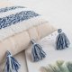 thumbnail image 3 of Nvzi Fundas de almohada lumbar con borlas y bordado geométrico de 12 x 20 pulgadas, estilo bohemio, para decoración del hogar (azul marino, 12 x 20 pulgadas), 3 of 5