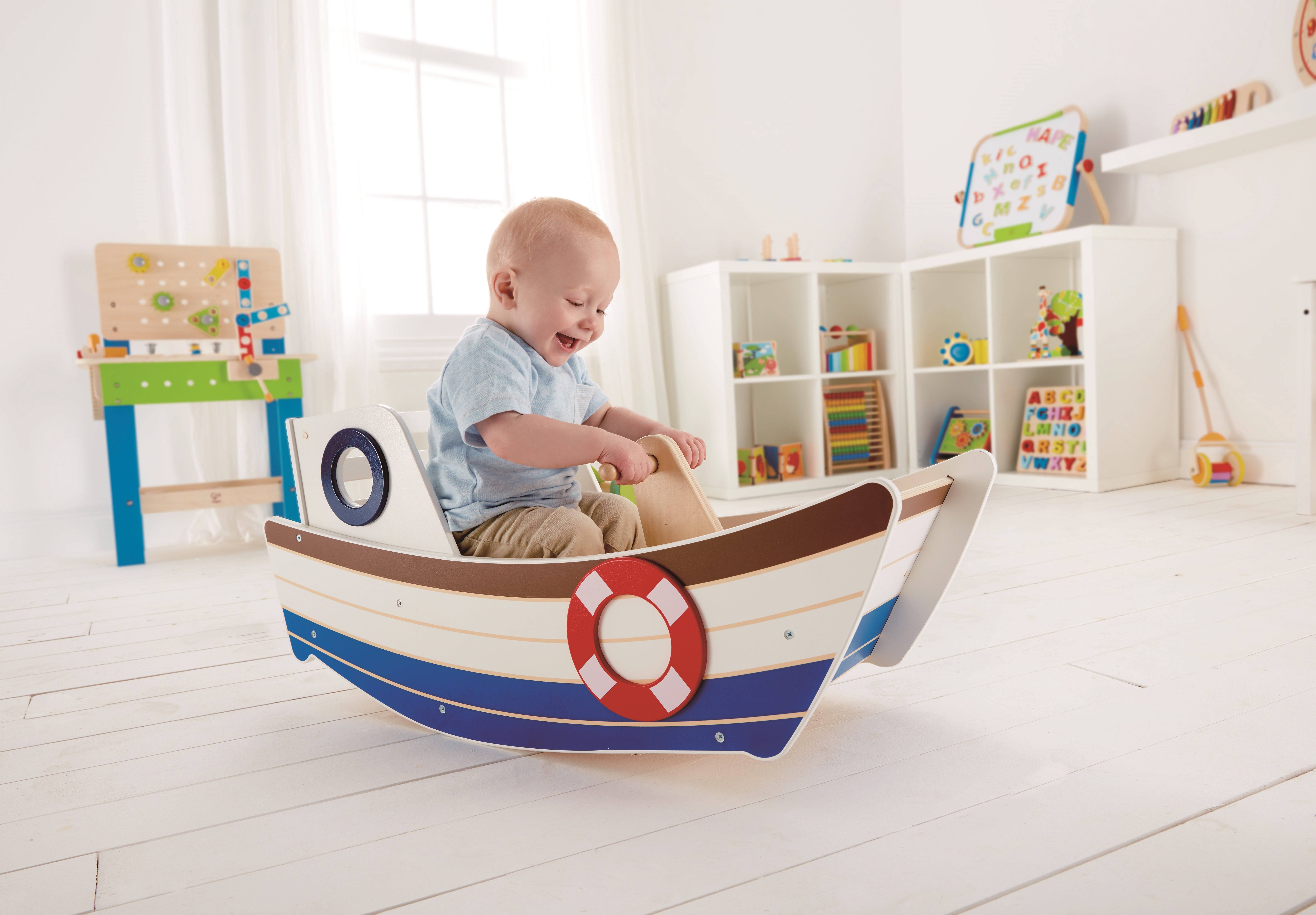 Hape High Seas Wooden Rocking Ride-on, Gift Idea for Toddlers Ages 12 Months+