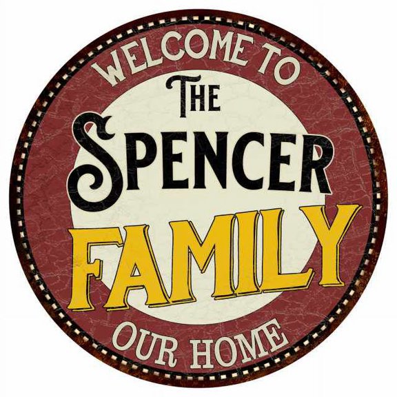 The Spencer Family 14" Round Metal Sign Kitchen Game Room Decor 100140038190