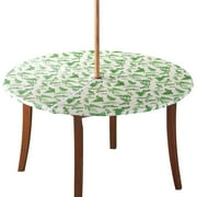 Garden Greenery Zippered Elasticized Umbrella Table Cover - 45" - 56