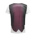 thumbnail image 2 of Yartina Mens Fake Two-Piece 3D Print T-Shirt Round Neck Short Sleeve T-Shirt Burgundy 4XL, 2 of 7