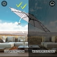 thumbnail image 2 of Sun-Ray 9 FT Patio Umbrella w/ Push Button Tilt and Crank Outdoor Umbrella, 8 Sturdy Ribs, UV Protection, Solution-Dyed Fabric, Black and White Stripe, 2 of 6
