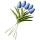 thumbnail image 5 of Mini flor artificial oficina en casa decoración floral fiesta de boda decorativa PU flor falsa, azul claro 5 piezas seitruly ZHF0582-11B, 5 of 6