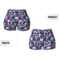 thumbnail image 5 of Fotbe cool Skull colorful Seamless Shorts, Womens Workout Shorts High Waist Stretch Booty Short for Gym/Yoga/Running/Biking-XX-Large, 5 of 9