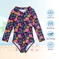 thumbnail image 3 of Zando Toddler Girls Long Sleeve Swimsuits Rash Guard One Piece with UV Protection 2-7 Years Kids Bathing Suits, 3 of 7