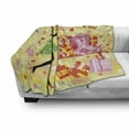 thumbnail image 3 of Birthday Soft Flannel Fleece Throw Blanket, Young Woman and Birthday Cake Table Full of Presents Butterfly, Cozy Plush for Indoor and Outdoor Use, 60" x 80", Multicolor, by Ambesonne, 3 of 6
