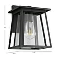thumbnail image 3 of SAFAVIEH Stern LED Black Aluminium Outdoor Wall Sconce with Clear Glass Shade, 3 of 6