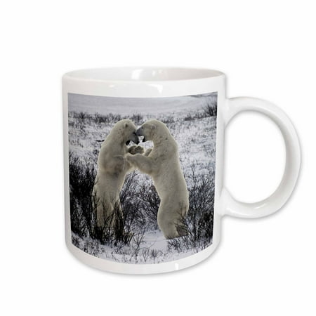 

3dRose Polar Bears Fighting Ceramic Mug 11-ounce